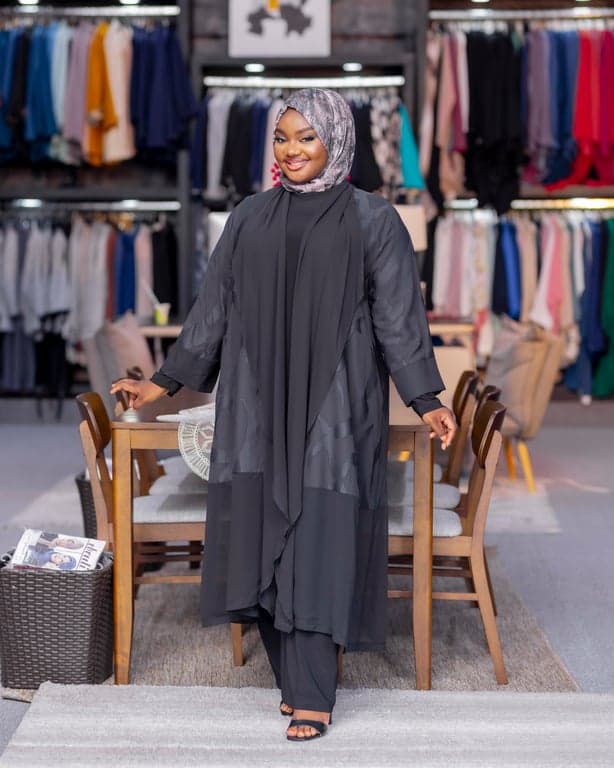 Charcoal Black Two-Piece Abaya — view 1