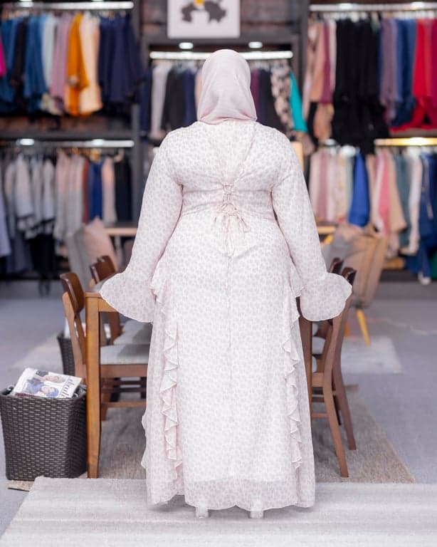 Cream Ruffle Sleeve Abaya — view 2