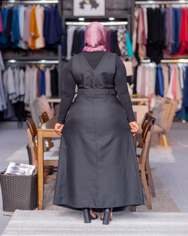 Charcoal Grey Pinafore Dress — view 2