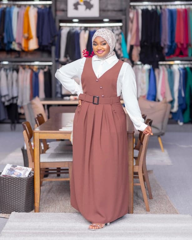 Rust Brown Pinafore Dress — view 2
