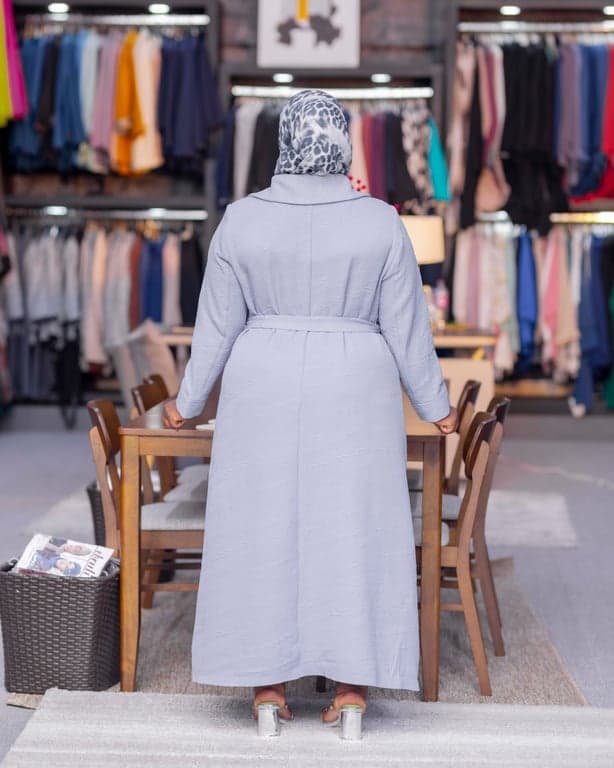 Light Grey Trench Abaya — view 2