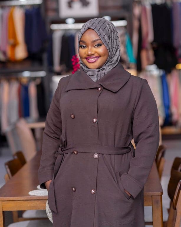 Chocolate Brown Trench Abaya — view 3