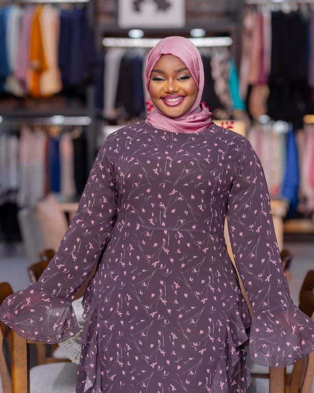 Floral Ruffle Sleeve Abaya — view 3