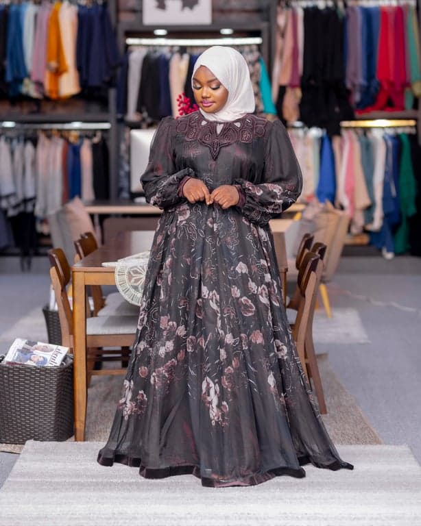 Floral Embroidered Evening Gown — view 1