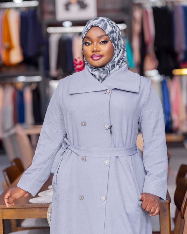 Light Grey Trench Abaya — view 3