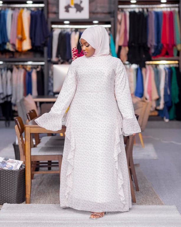 Cream Ruffle Sleeve Abaya — view 1