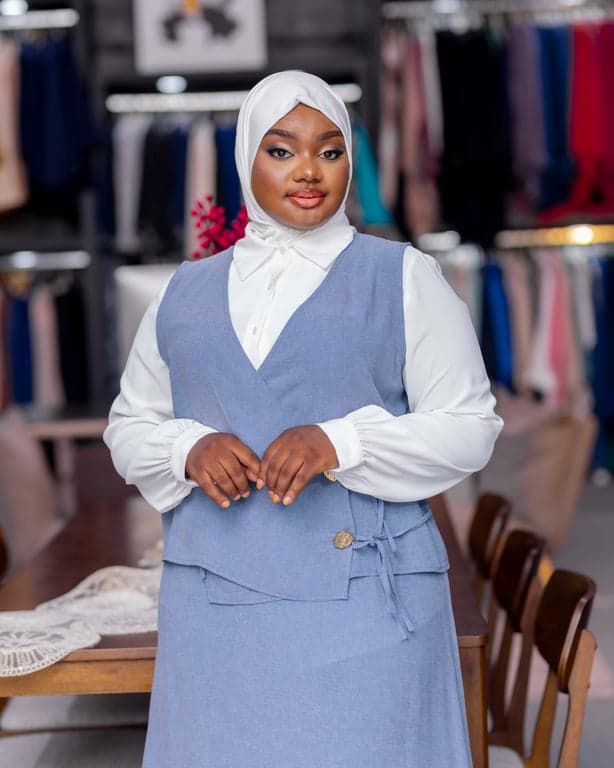 Sky Blue Vest and Skirt Set — view 3