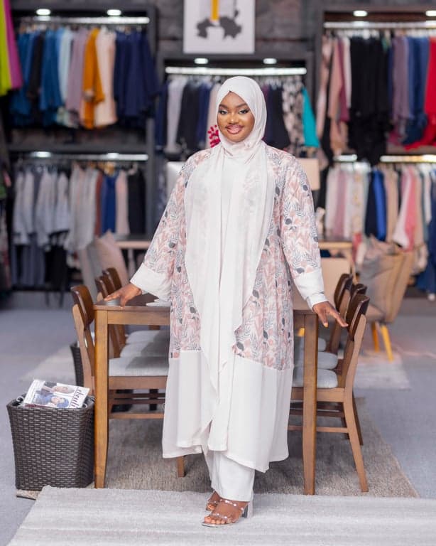Printed Open Abaya Set — view 1