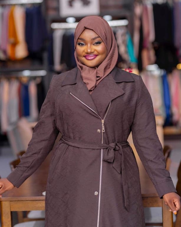 Chocolate Brown Trench Abaya — view 3