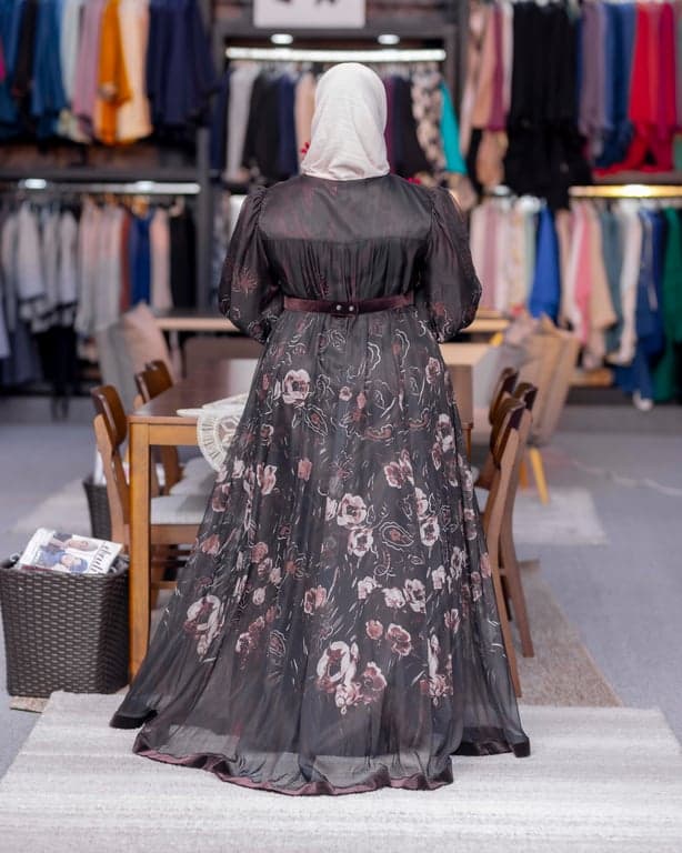 Floral Embroidered Evening Gown — view 2