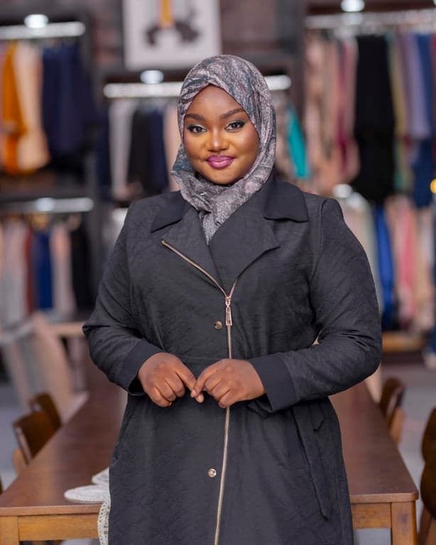 Black Quilted Trench Abaya — view 3