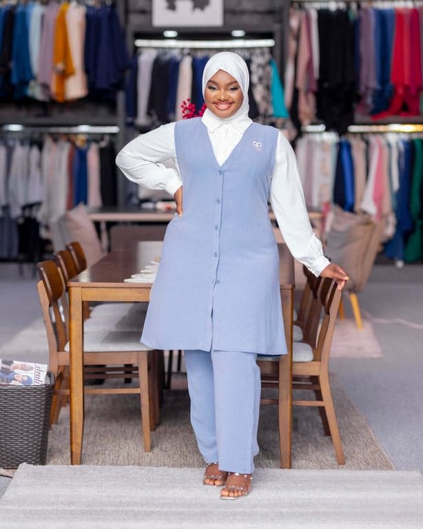 Sky Blue Vest & Trousers Set — view 1