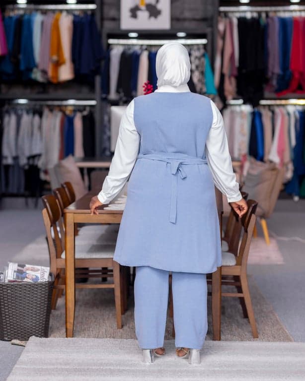 Sky Blue Vest & Trousers Set — view 2