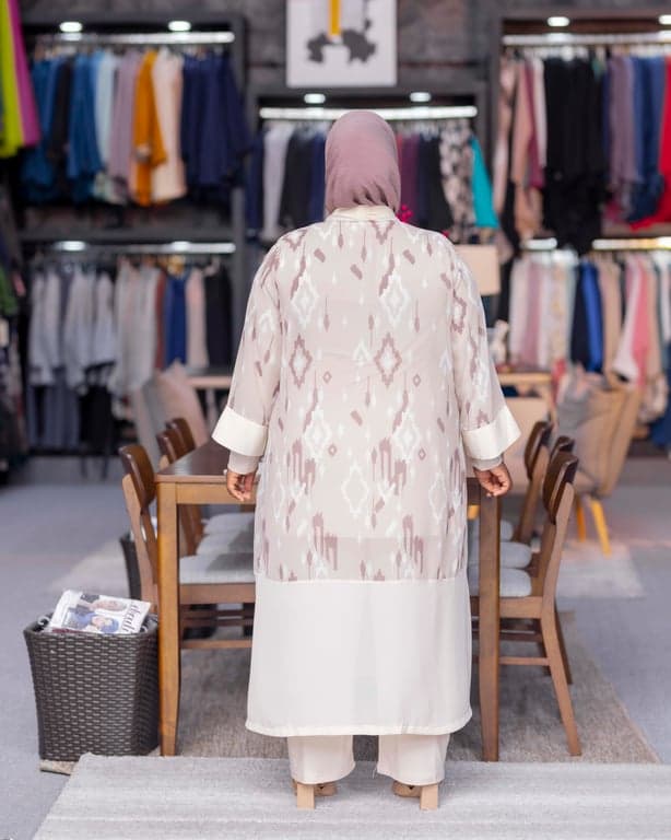 Ikat Print Open Abaya — view 2